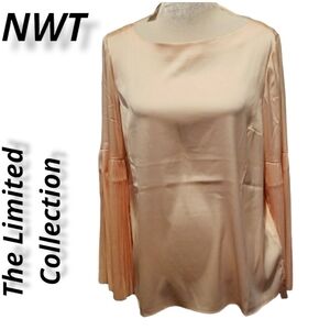 The Limited Collection Silky Bell Pleated Sleeve Top M. NWT